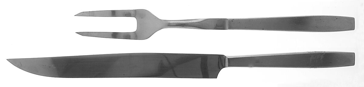 Modern (Stainless) Large 2-Piece Roast Carving Set w/Stainless Blade by Amboss-1