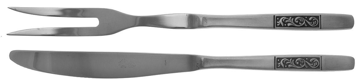 Royal Damask (Stainless) Large 2-Piece Roast Carving Set w/Stainless Blade by Amefa-1