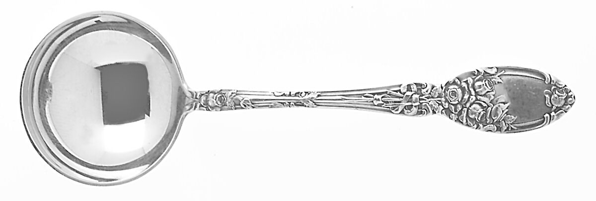 Brides Bouquet (Silverplate, 1908) Round Bowl Soup Spoon (Bouillon) by Alvin-1