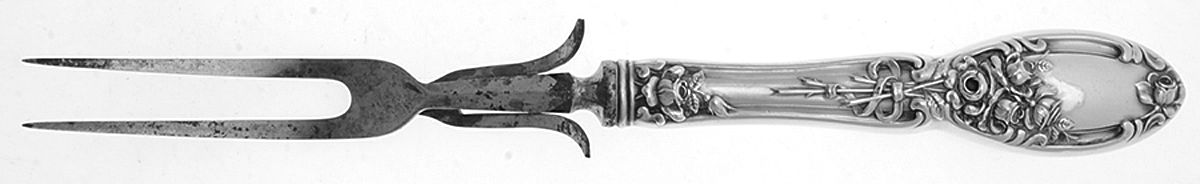 Brides Bouquet (Silverplate, 1908) Large Stainless-Prong Roast Carving Fork by Alvin-1
