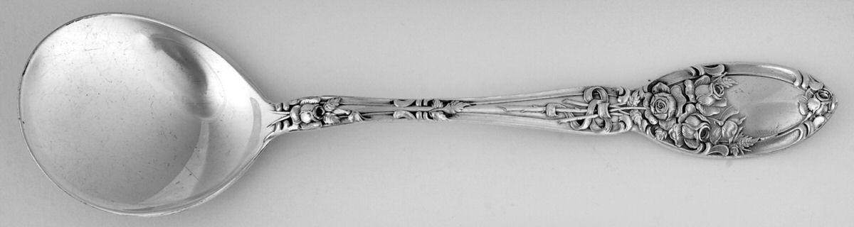 Brides Bouquet (Silverplate, 1908) Round Bowl Soup Spoon (Cream Soup) by Alvin-1