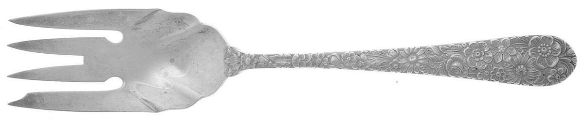 Bridal Bouquet (Sterling, 1932) Small Solid Cold Meat Serving Fork by Alvin-1