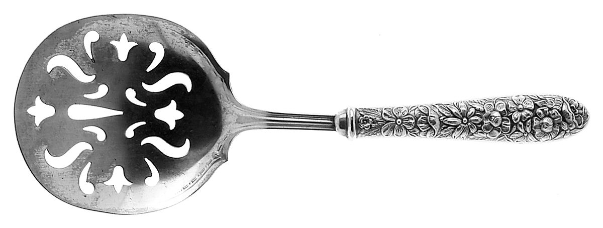 Bridal Bouquet (Sterling, 1932) Tomato Server with Silverplate Blade by Alvin-1