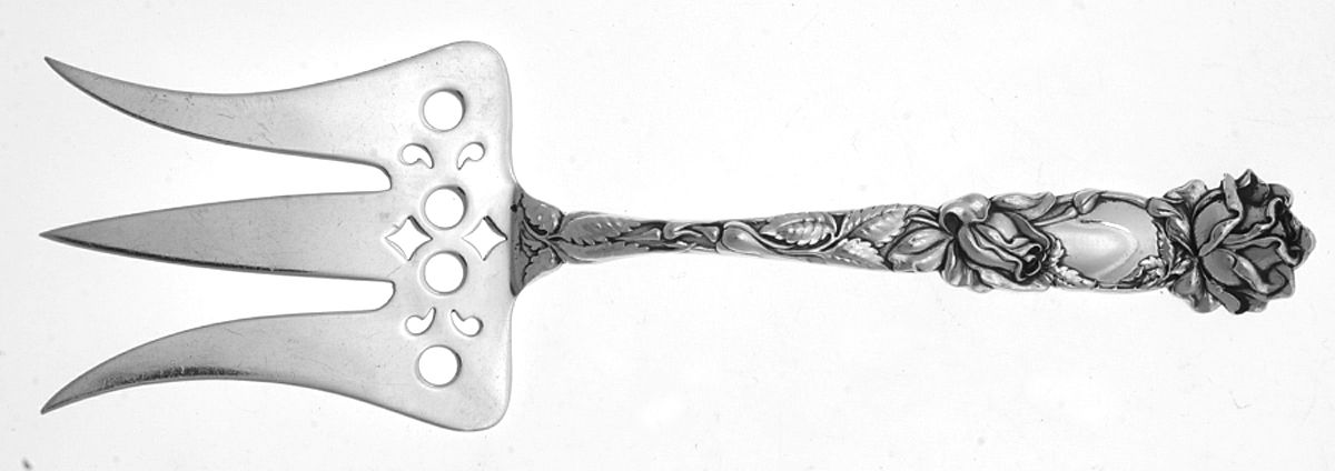 Bridal Rose (Sterling, 1903) Solid Toast Serving Fork by Alvin-1