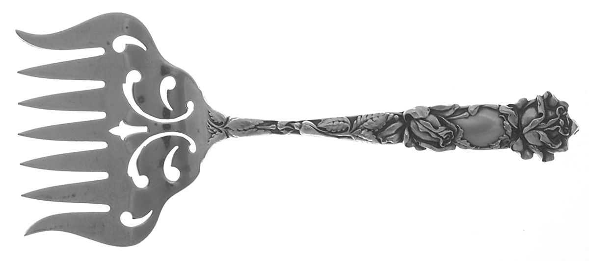Bridal Rose (Sterling, 1903) Small Solid Tined Sardine Serving Fork by Alvin-1