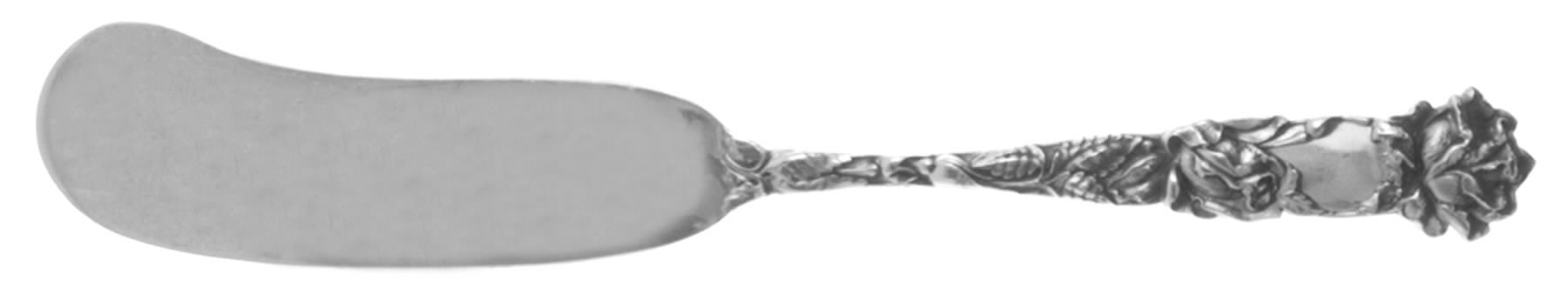 Bridal Rose (Sterling, 1903) Flat Handle Butter Spreader by Alvin-1