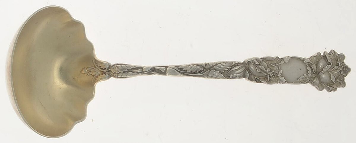 Bridal Rose (Sterling, 1903) Solid Piece Cream Ladle by Alvin-1