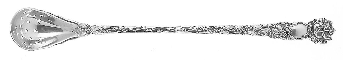 Bridal Rose (Sterling, 1903) Pierced Bowl Long Handle Olive Spoon by Alvin-1
