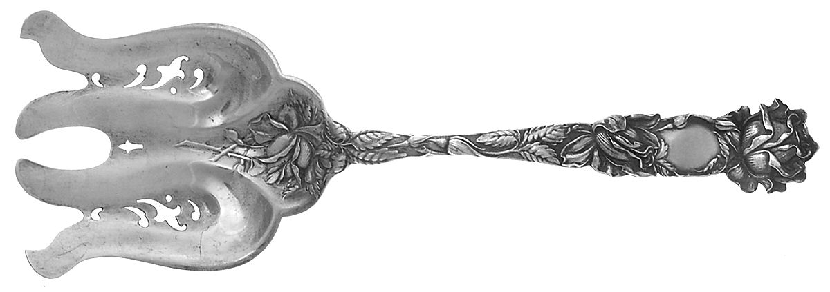 Bridal Rose (Sterling, 1903) Large Solid Asparagus Serving Fork by Alvin-1