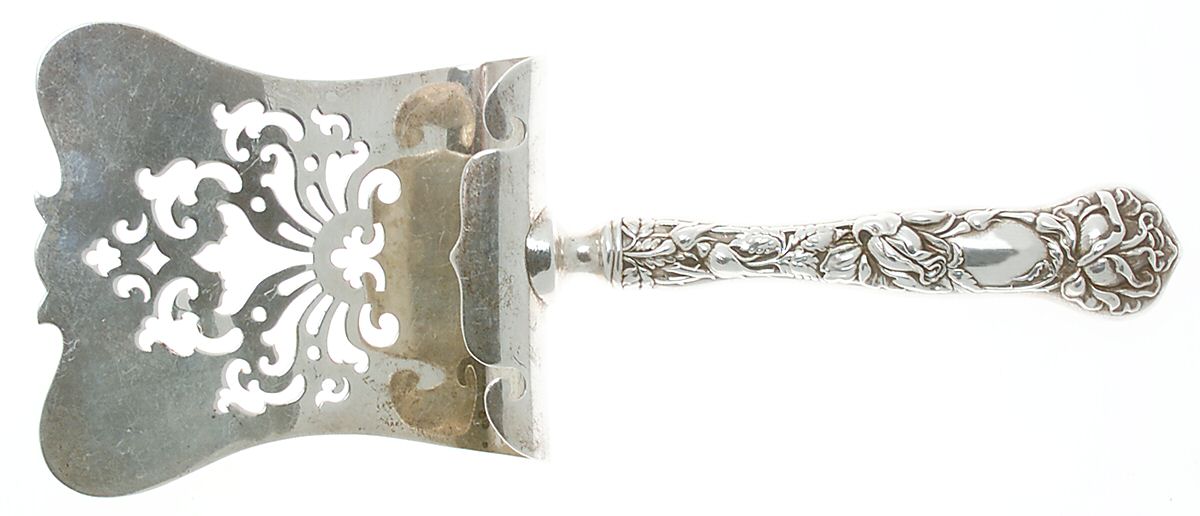 Bridal Rose (Sterling, 1903) Hollow Asparagus Server with Sterling Hood by Alvin-1