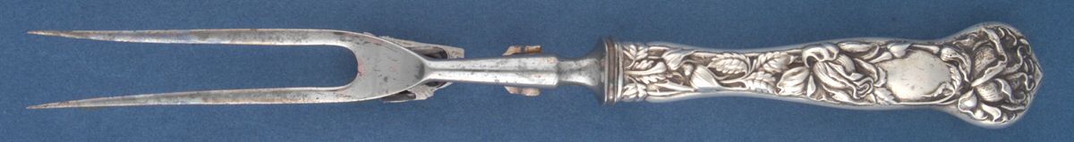 Bridal Rose (Sterling, 1903) Large Stainless-Prong Roast Carving Fork by Alvin-1