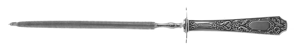 Cellini (Sterling, 1929, No Monograms) Large Roast Steel Rod Knife Sharpener by Alvin-1
