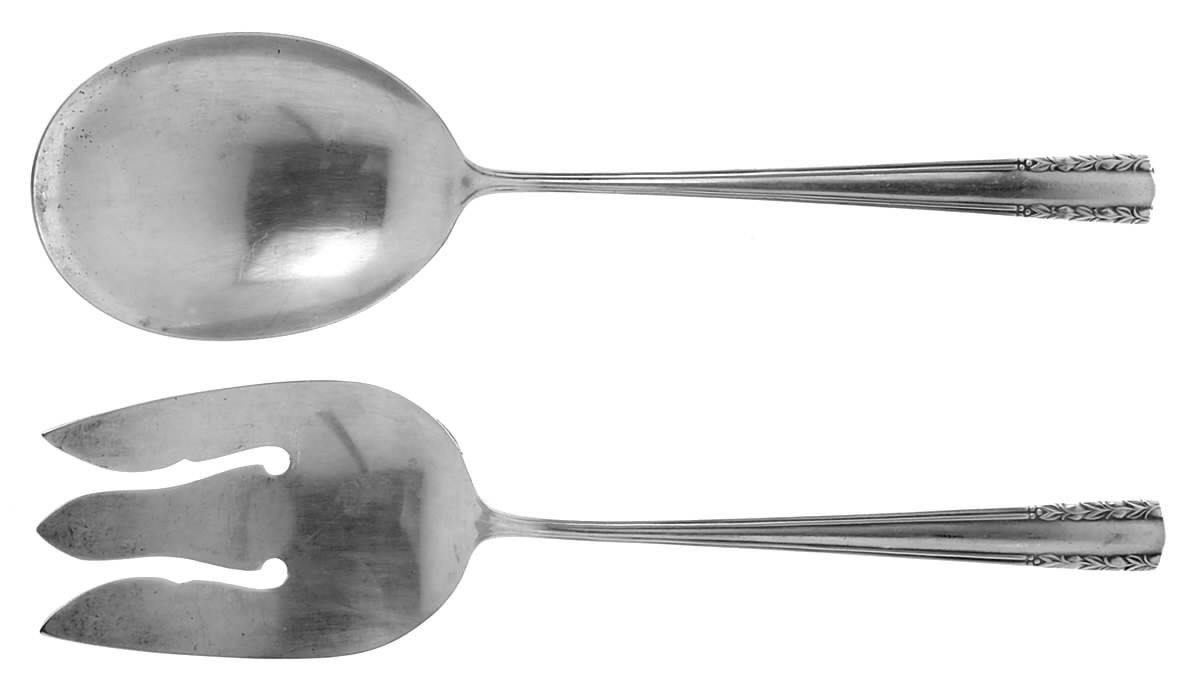 Chapel Bells (Sterling, 1939) (2 Pc) Solid Salad Set by Alvin-1