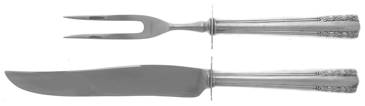 Chapel Bells (Sterling, 1939) Small Steak 2-Piece Carving Set w/Stainless Blade by Alvin-1