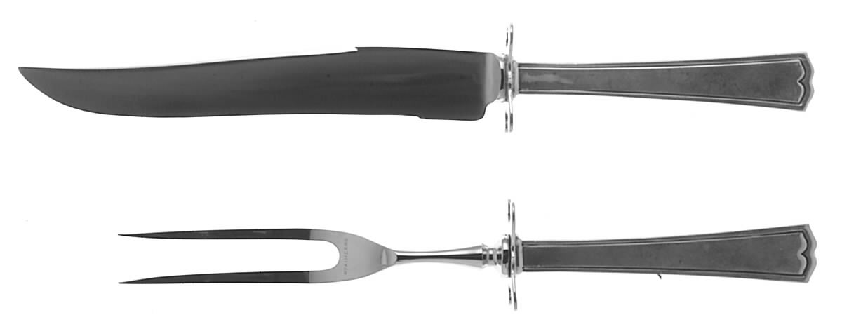 Chippendale-New (Sterling, 1920) Small Stainless Blade 2-Piece Steak Carving Set by Alvin-1