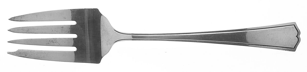 Chippendale-New (Sterling, 1920) Small Solid Cold Meat Serving Fork by Alvin-1