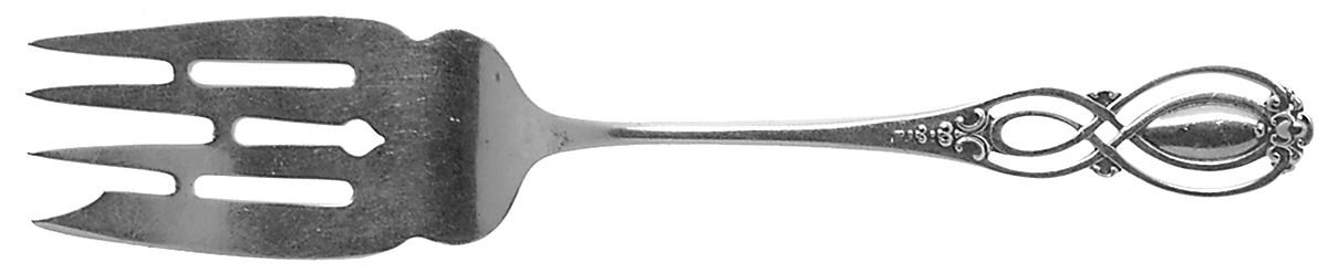 Chippendale-Old (Sterling, 1900) Small Solid Cold Meat Serving Fork by Alvin-1