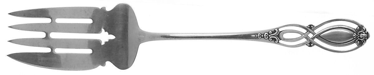 Chippendale-Old (Sterling, 1900) Medium Solid Cold Meat Serving Fork by Alvin-1