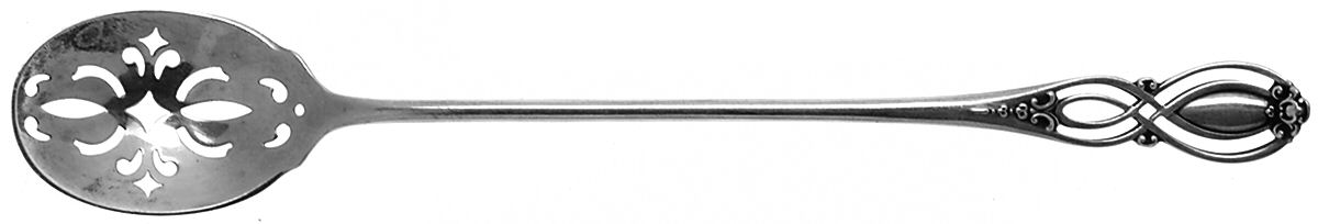 Chippendale-Old (Sterling, 1900) Pierced Bowl Long Handle Olive Spoon by Alvin-1