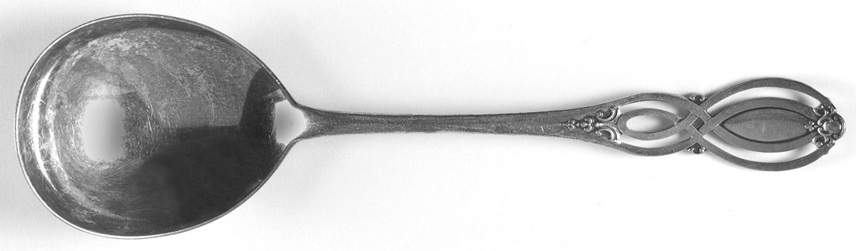 Chippendale-Old (Sterling, 1900) Round Bowl Soup Spoon (Gumbo) by Alvin-1