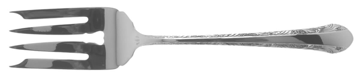 Chased Romantique (Sterling, 1933) Small Solid Cold Meat Serving Fork by Alvin-1