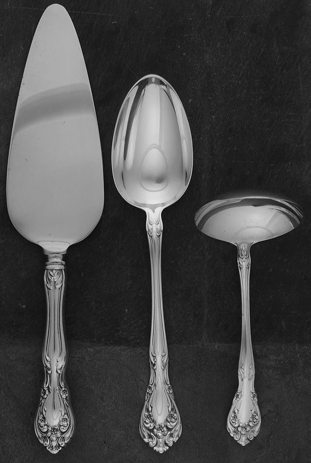 Chateau Rose (Sterling, 1940, No Monograms) 3 Piece Completer Set by Alvin-1