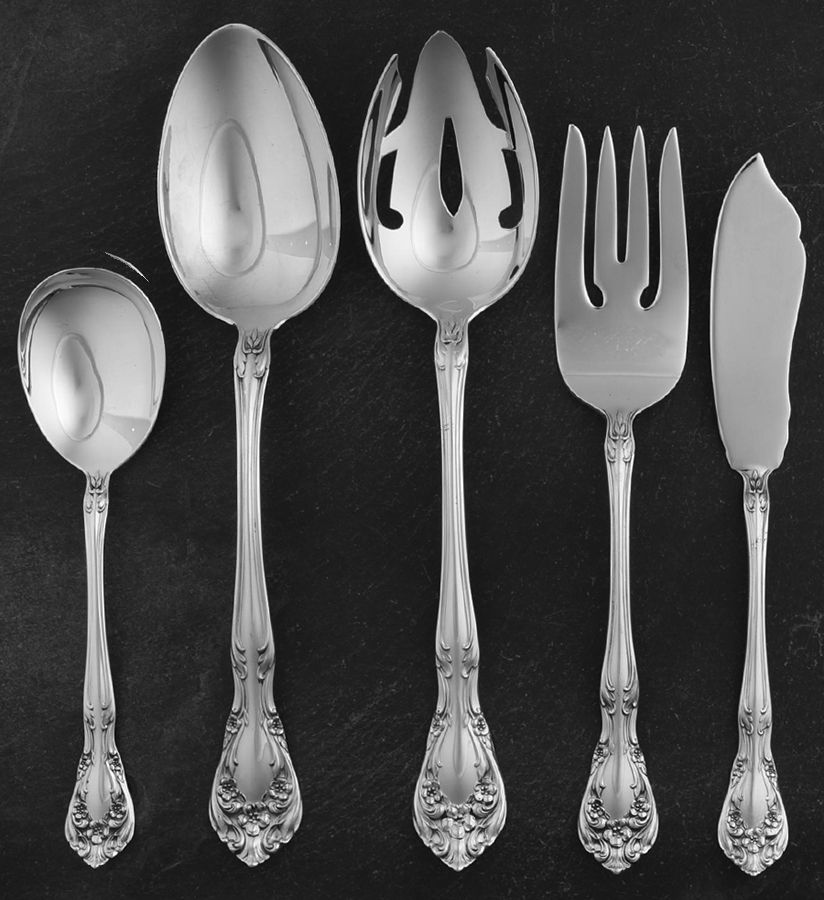 Chateau Rose (Sterling, 1940, No Monograms) 5 Piece Hostess Set by Alvin-1
