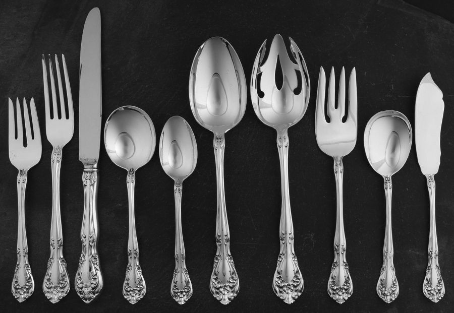 Chateau Rose (Sterling, 1940, No Monograms) 45 Piece Dinner Size Starter Set by Alvin-1