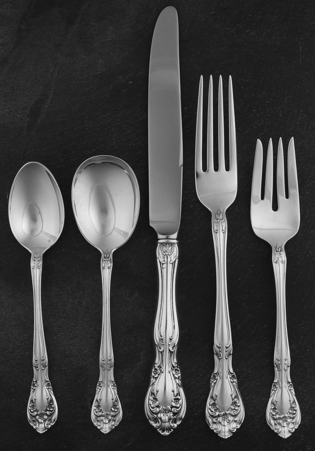 Chateau Rose (Sterling, 1940, No Monograms) 40  Piece Estate Set by Alvin-1