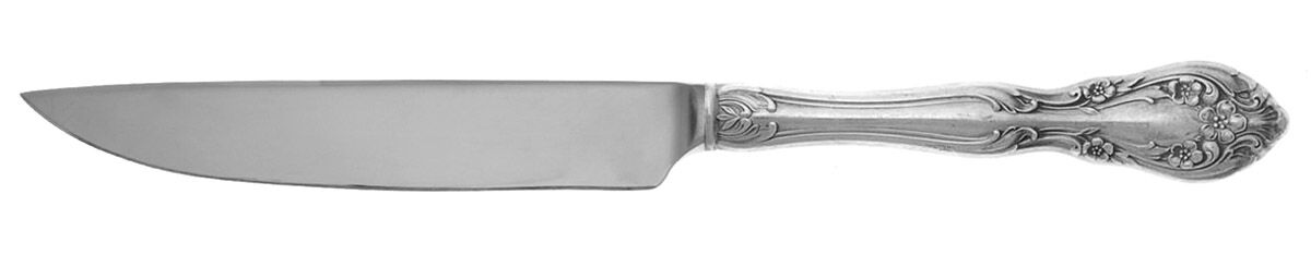 Chateau Rose (Sterling, 1940, No Monograms) Steak Knife Individual Hollow, No Serrate HC by Alvin-1