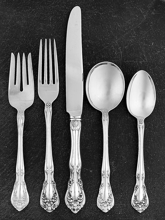 Chateau Rose (Sterling, 1940, No Monograms) 40  Piece Estate Set by Alvin-1