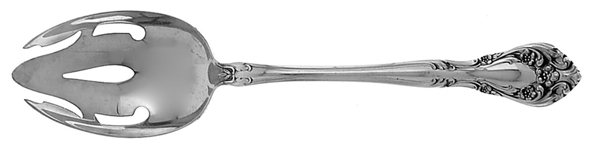 Chateau Rose (Sterling, 1940, No Monograms) Pierced Tablespoon (Serving Spoon) by Alvin-1