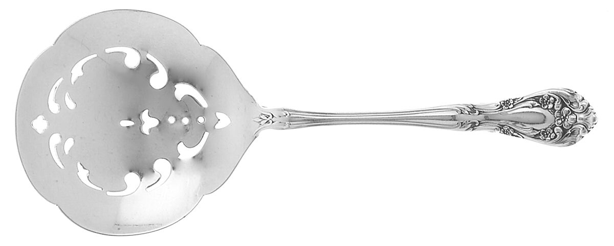 Chateau Rose (Sterling, 1940, No Monograms) Solid Bon Bon Spoon with Pierced Bowl by Alvin-1