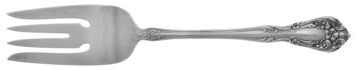 Chateau Rose (Sterling, 1940, No Monograms) Small Solid Cold Meat Serving Fork by Alvin-1