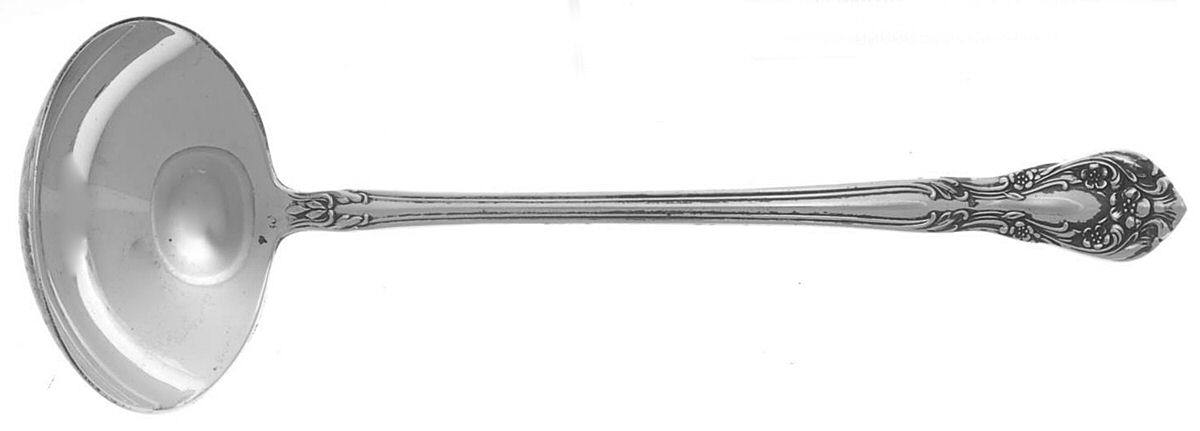 Chateau Rose (Sterling, 1940, No Monograms) Solid Piece Cream Ladle by Alvin-1