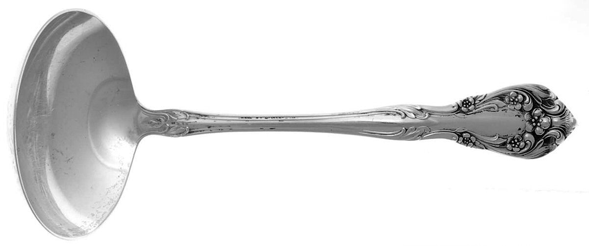Chateau Rose (Sterling, 1940, No Monograms) Solid Gravy Ladle by Alvin-1
