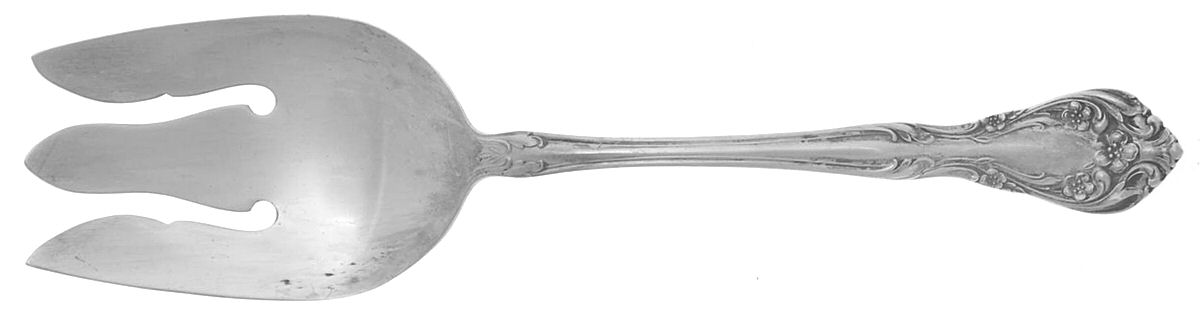 Chateau Rose (Sterling, 1940, No Monograms) Solid Salad Serving Fork by Alvin-1