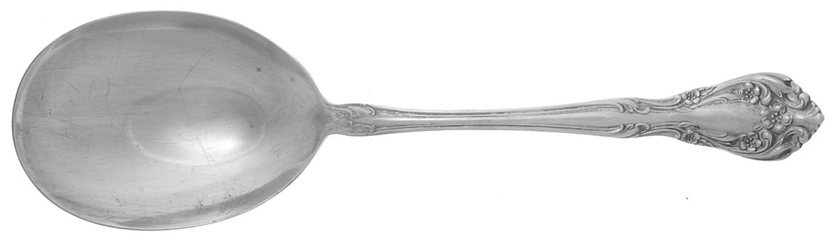 Chateau Rose (Sterling, 1940, No Monograms) Solid Salad Serving Spoon by Alvin-1
