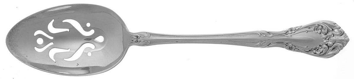 Chateau Rose (Sterling, 1940, No Monograms) Pierced Tablespoon (Serving Spoon) CM by Alvin-1