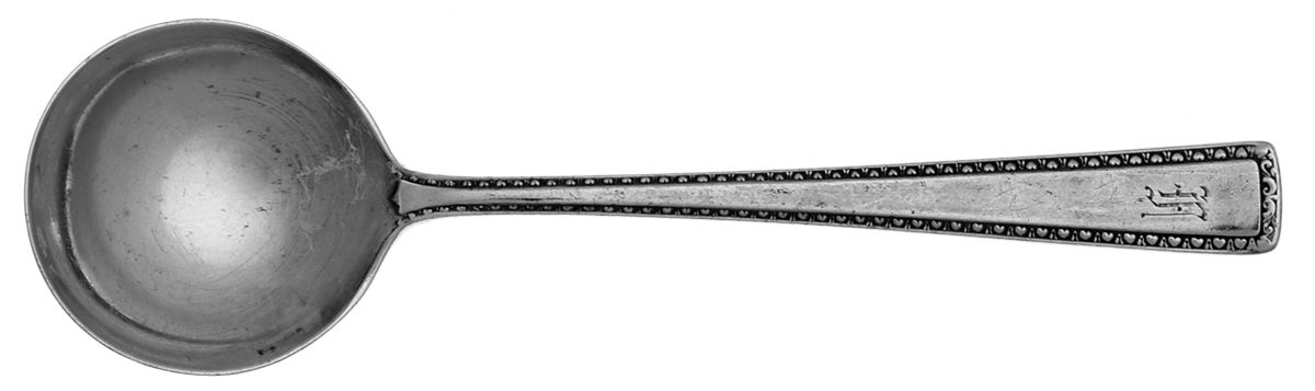 Classic (Silverplate, 1925) Monogram Round Bowl Soup Spoon (Bouillon) by Alvin-1