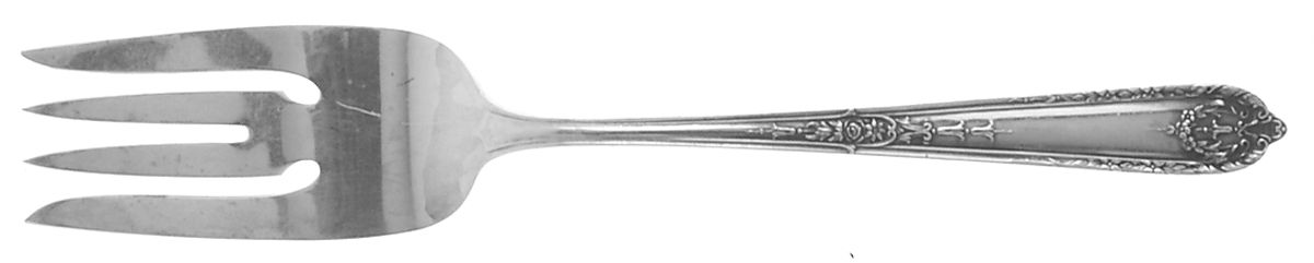 Della Robbia (Sterling, 1922, No Monograms) Small Solid Cold Meat Serving Fork by Alvin-1