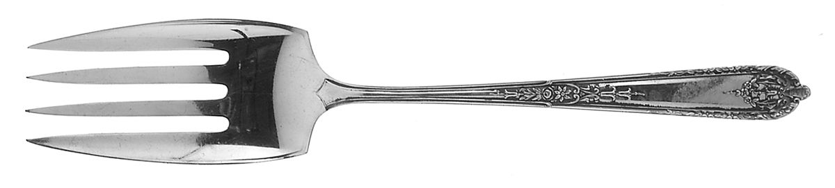 Della Robbia (Sterling, 1922, No Monograms) Large Solid Cold Meat Serving Fork by Alvin-1