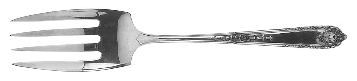 Della Robbia (Sterling, 1922, No Monograms) Medium Solid Cold Meat Serving Fork by Alvin-1