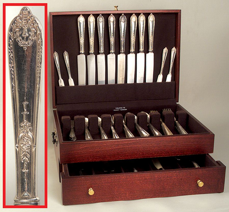 Della Robbia (Sterling, 1922, No Monograms) 55 Piece Set by Alvin-1
