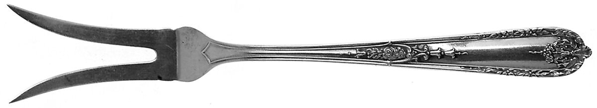 Della Robbia (Sterling, 1922, No Monograms) Lemon Fork by Alvin-1