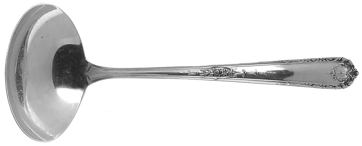 Della Robbia (Sterling, 1922, No Monograms) Solid Gravy Ladle by Alvin-1