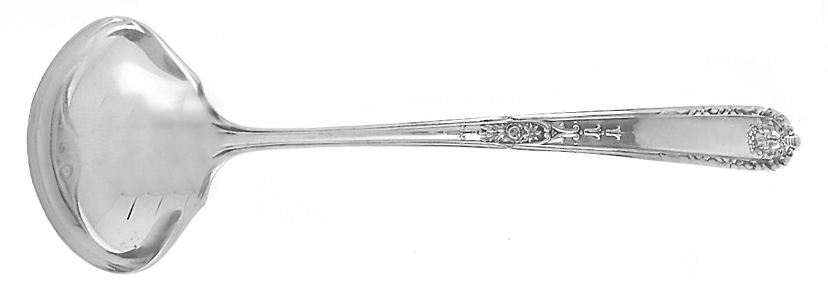Della Robbia (Sterling, 1922, No Monograms) Solid Piece Cream Ladle by Alvin-1