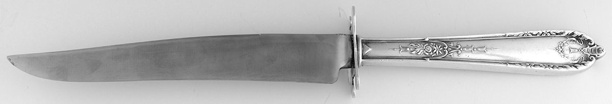 Della Robbia (Sterling, 1922, No Monograms) Large Stainless Blade Roast Carving Knife by Alvin-1