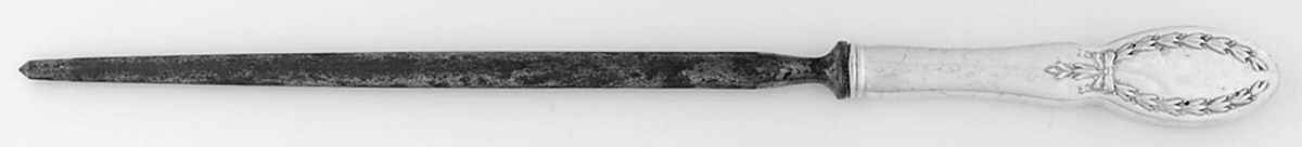Diana (Silverplate, 1910) Large Roast Steel Rod Knife Sharpener by Alvin-1