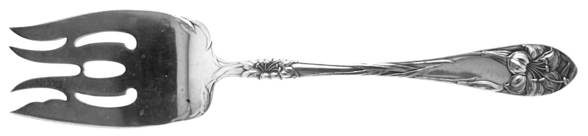 Easter Lily (Silverplate, 1907) Medium Solid Cold Meat Serving Fork by Alvin-1